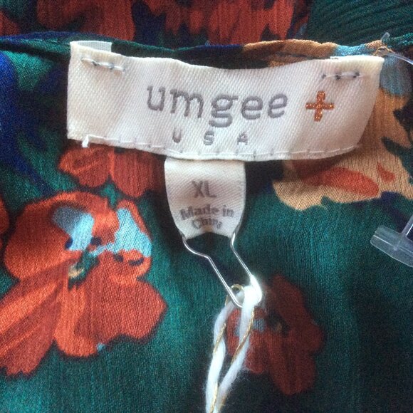 Umgee USA NWT Green Forest Mix Lightweight Earthy Floral Boho Kimono Size XL - Picture 4 of 5